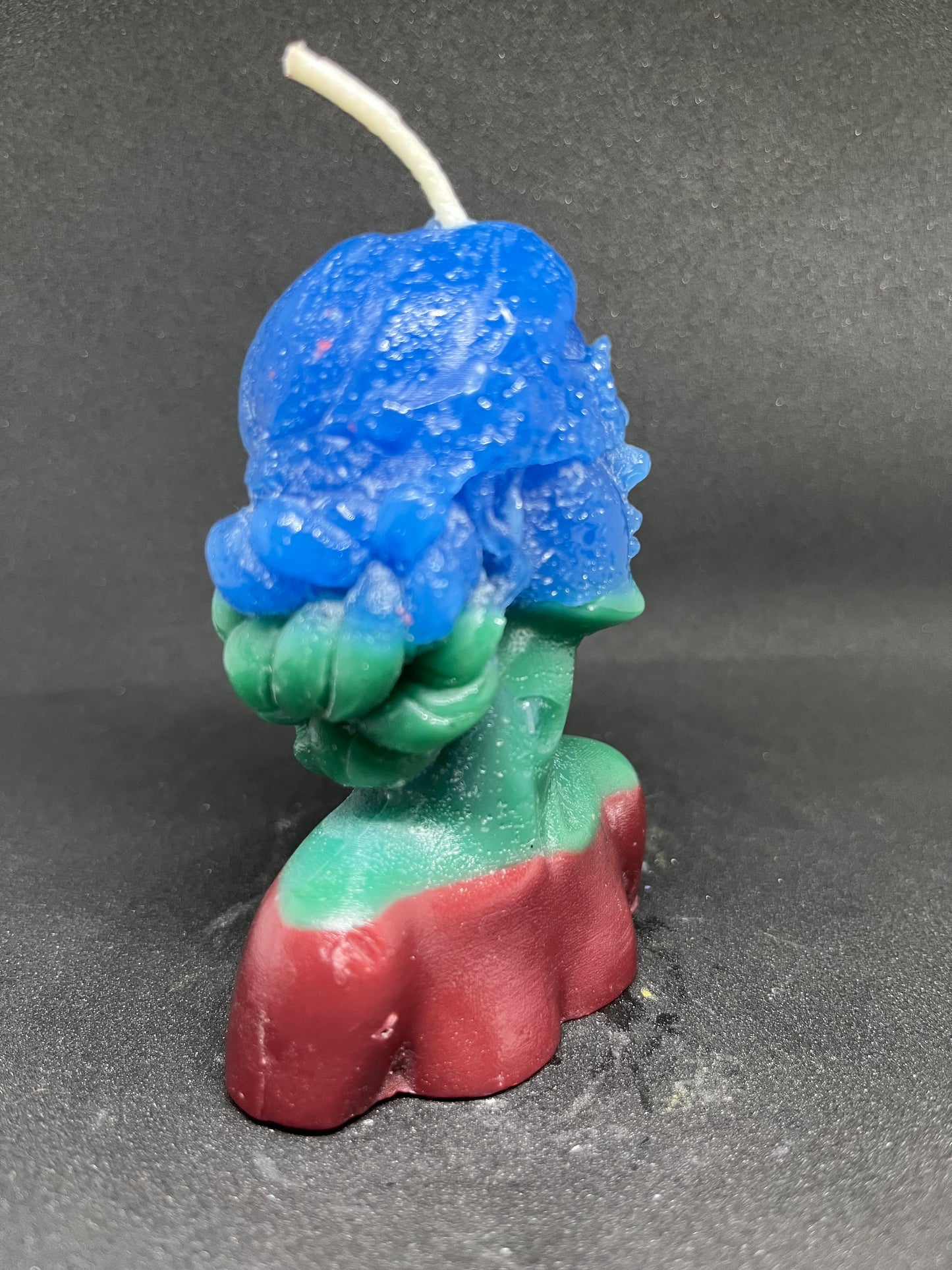 Green, Blue and Red Flowers Lady Candle Mold