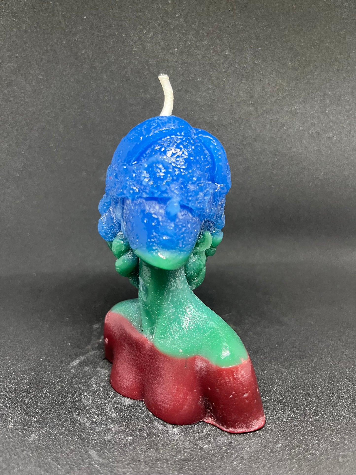 Green, Blue and Red Flowers Lady Candle Mold