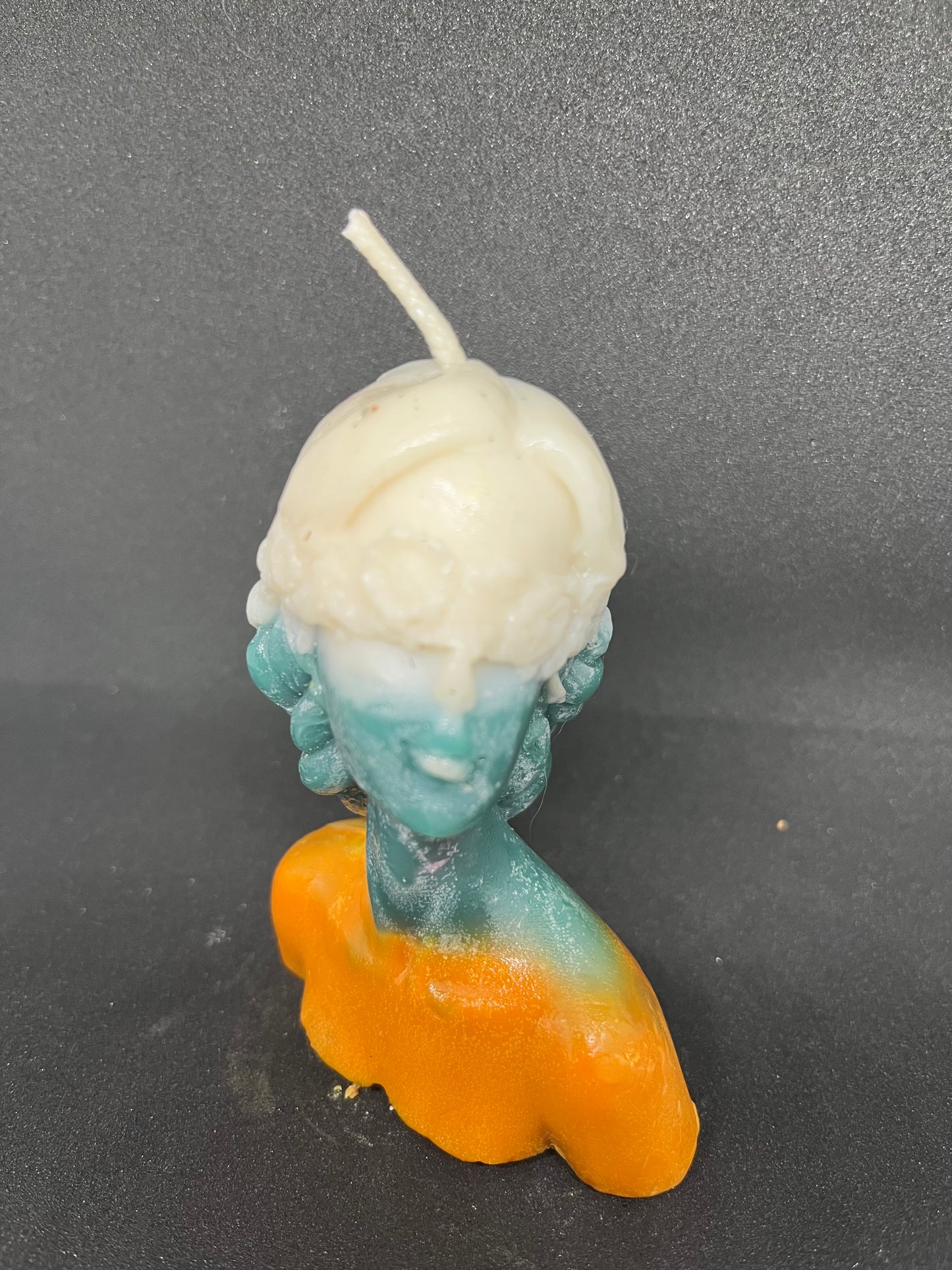 White, Green, Yellow Flower Lady Candle Mold