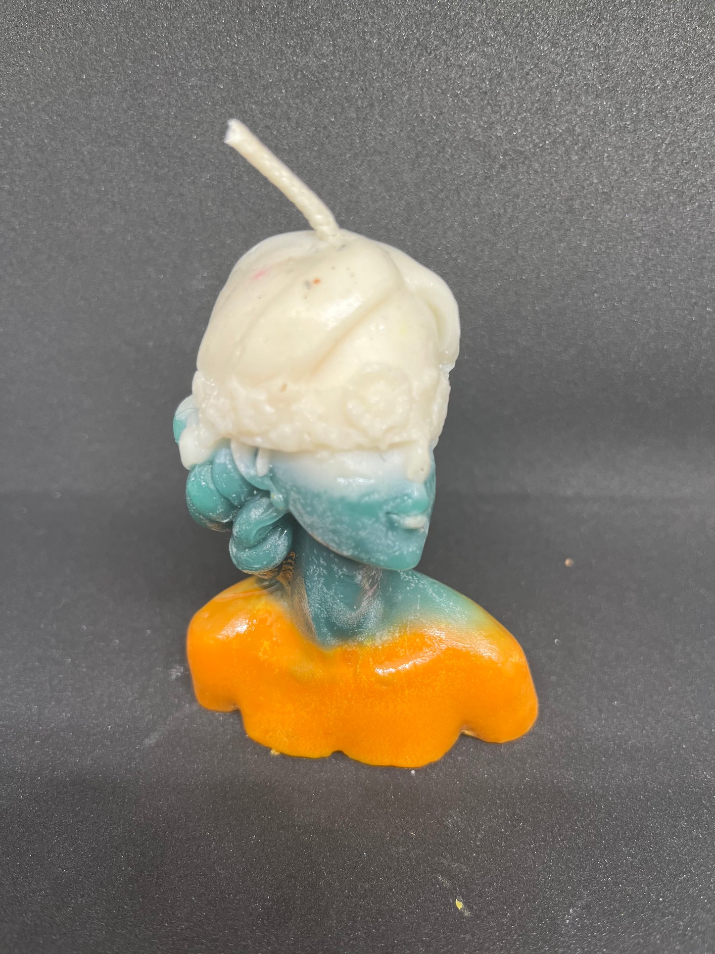 White, Green, Yellow Flower Lady Candle Mold