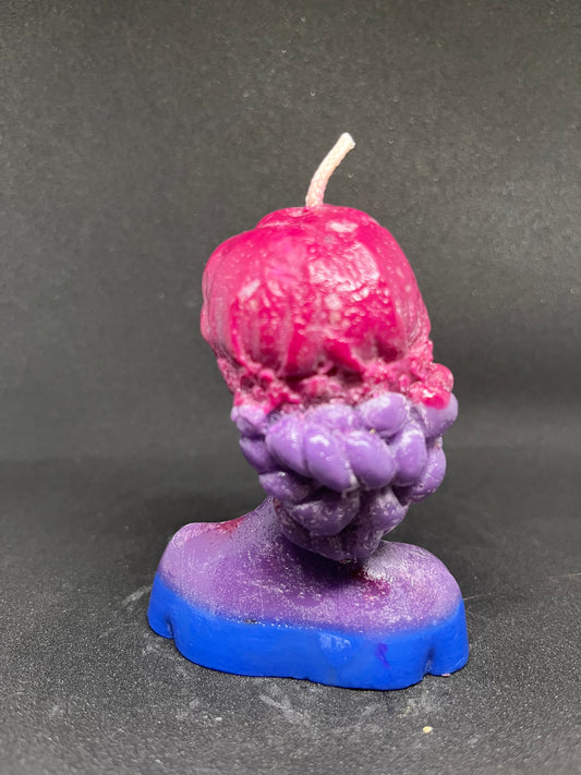 Burgundy, Purple and Blue Flowers Lady Mold Candle