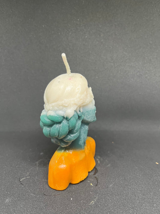 White, Green, Yellow Flower Lady Candle Mold