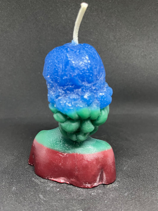 Green, Blue and Red Flowers Lady Candle Mold